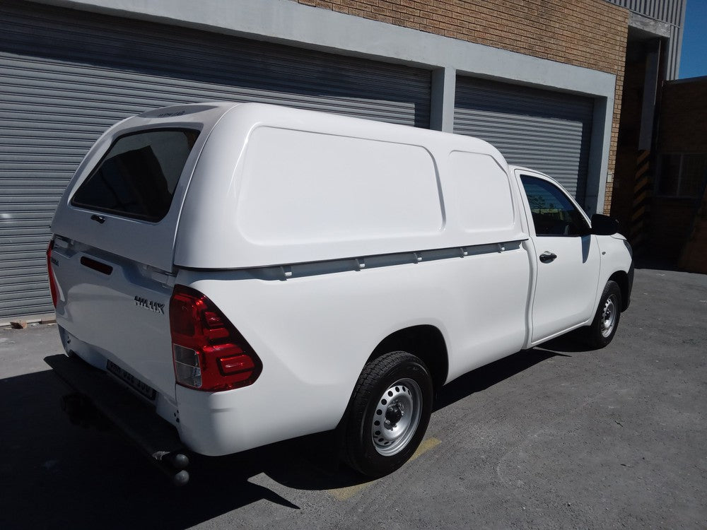 Toyota Hilux Single Cab Roadrunner-Canopy-Toyota-White-High Roof Blankside-AndyCab